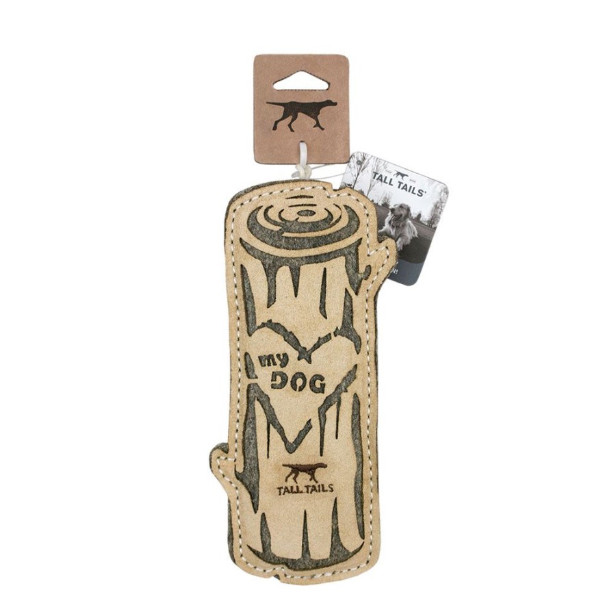 Toys & Playthings Tall Tails® | Tall Tails Natural Leather Love My Dog Log Toy, 9"