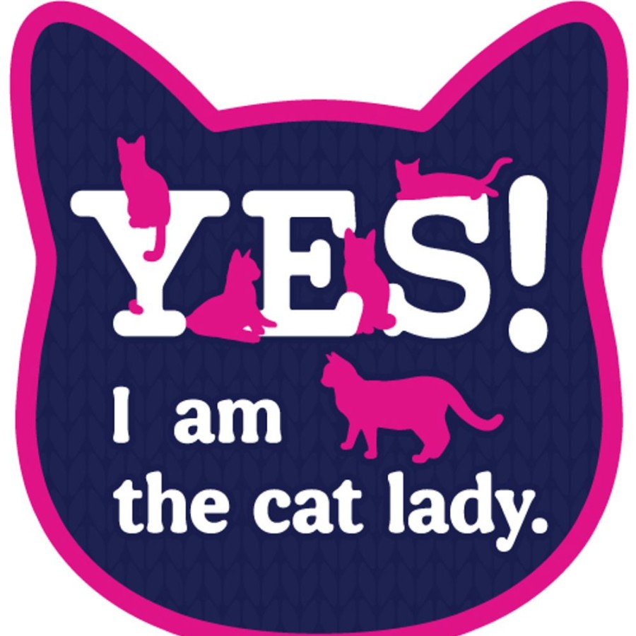 For The Home dog speak | Yes! I Am The Cat Lady. - 3" Sticker