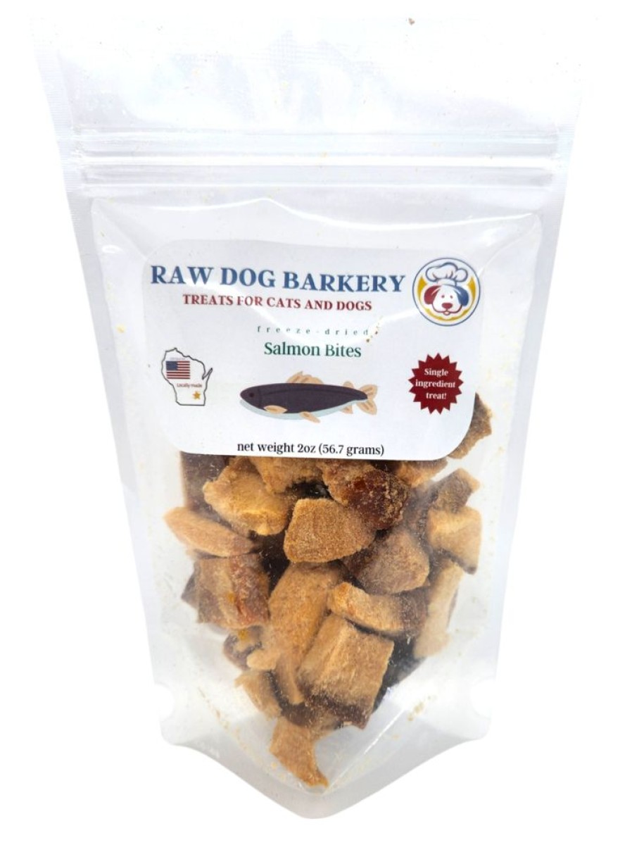 Treats Raw Dog Barkery | Freeze Dried Salmon Bites, 2Oz Bags