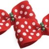 Collars, Leads & Accessories Max's Closet, LLC | Red With White Polka Dot Hair Bows - 2 Per Card