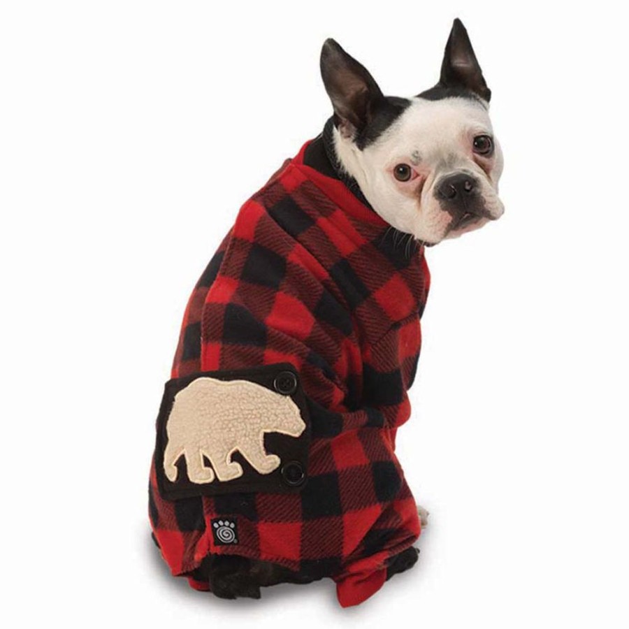 Pet Apparel (Continued) PetRageous Designs! | Red/Black Jackson Fleece Polar Bear Pjs