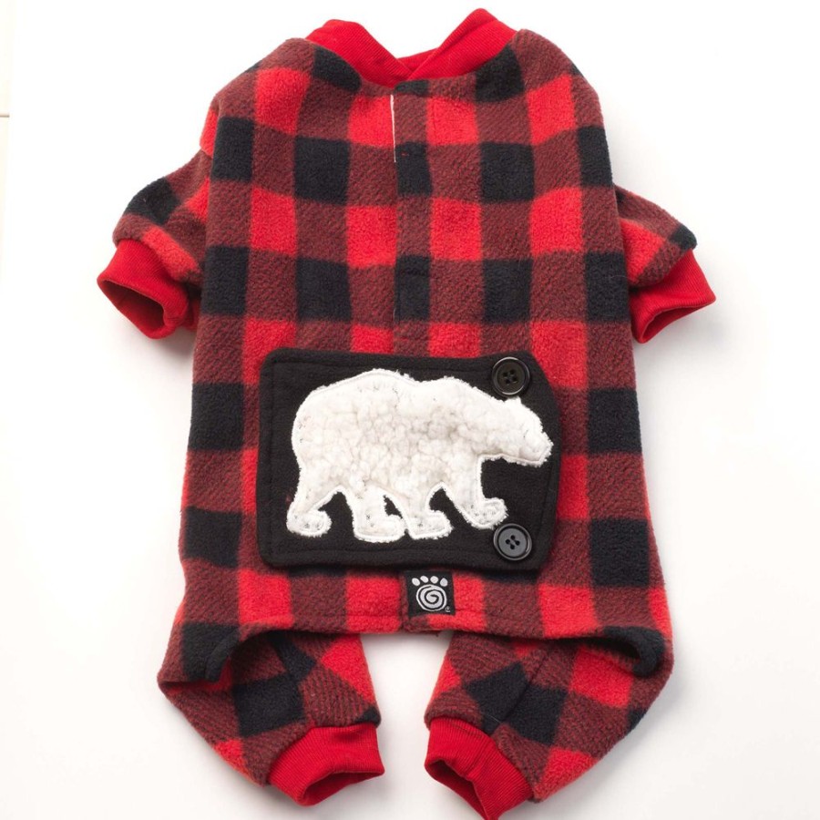 Pet Apparel (Continued) PetRageous Designs! | Red/Black Jackson Fleece Polar Bear Pjs