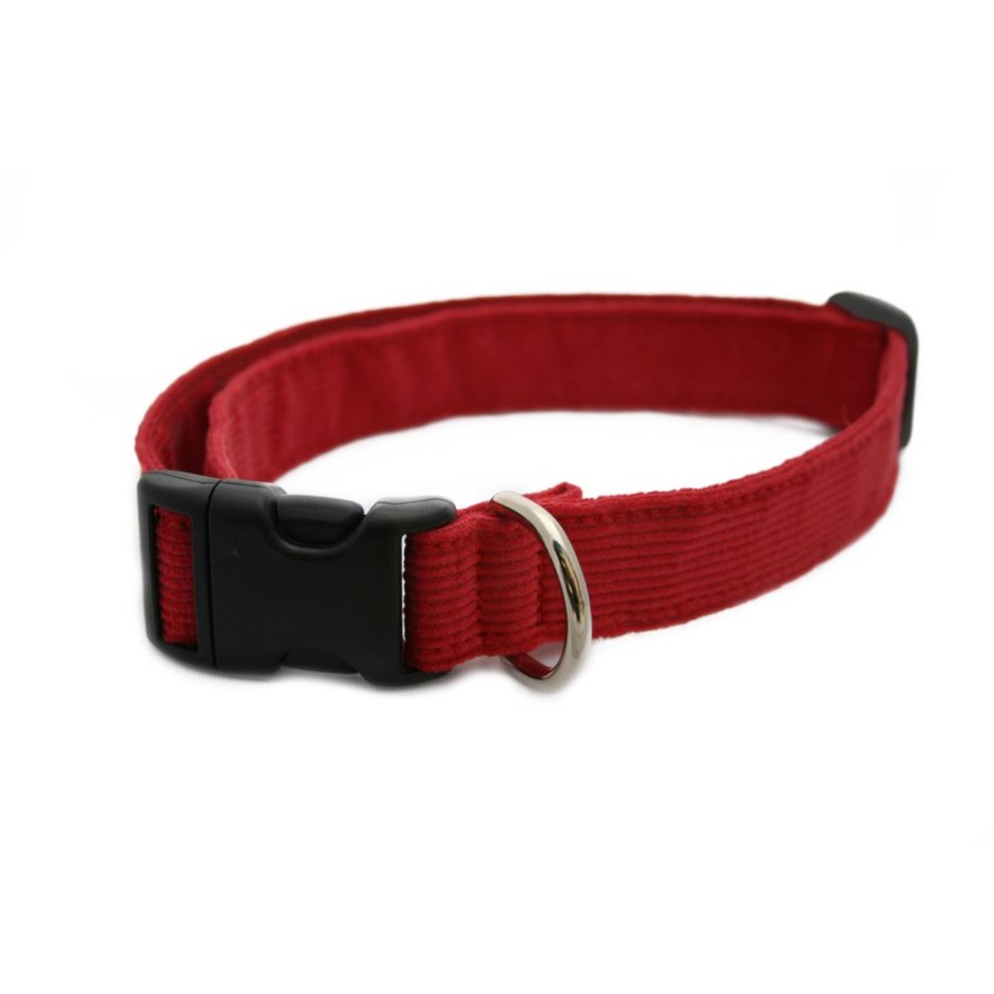 Collars, Leads & Accessories Good Dog Company | Hemp Corduroy Collar, Leashes, Harnesses Red