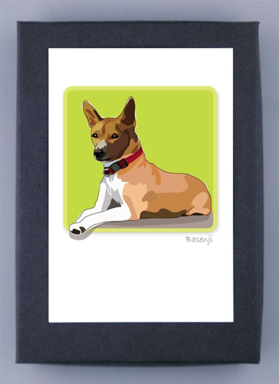 Special Occasion & Holiday Paper Russells | Basenji - Grrreen Boxed Note Cards