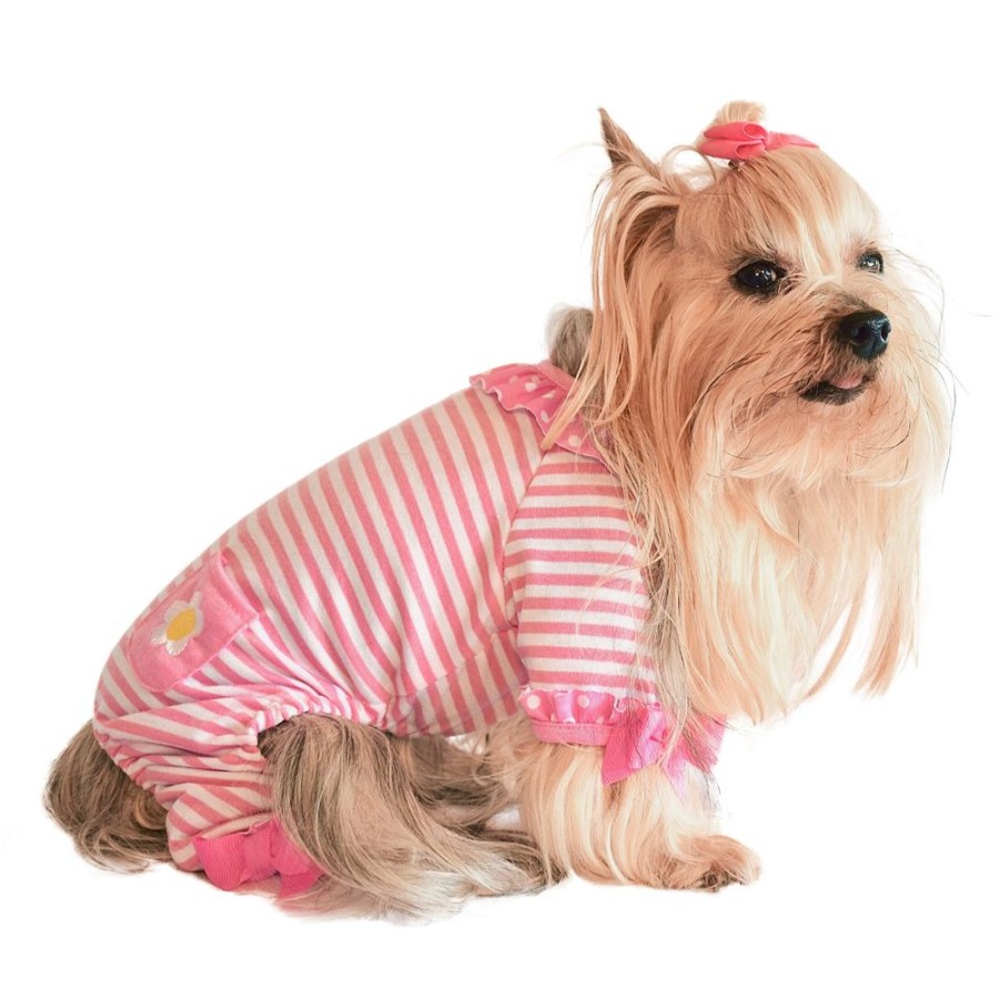 Pet Apparel (Continued) Max's Closet, LLC | Pink Stripe Daisy Jammies