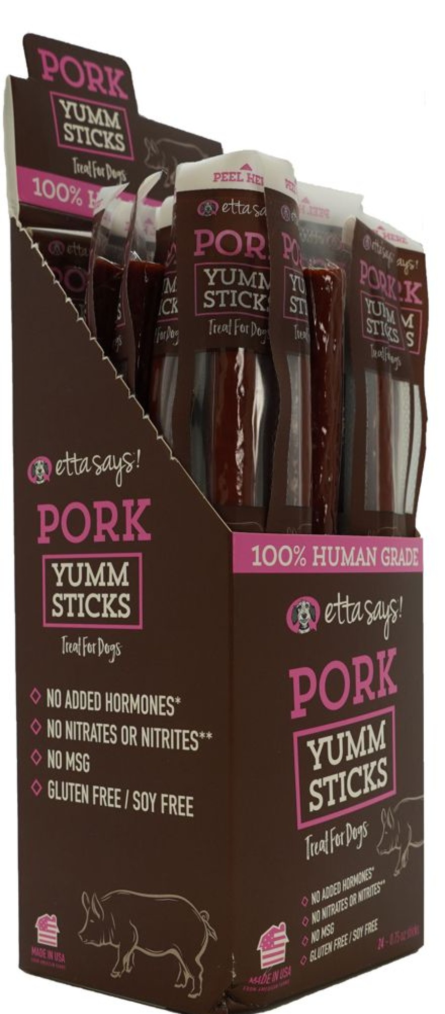 Treats Etta Says!® | Etta Says Pork Yumm Sticks - 24 Per Display Box