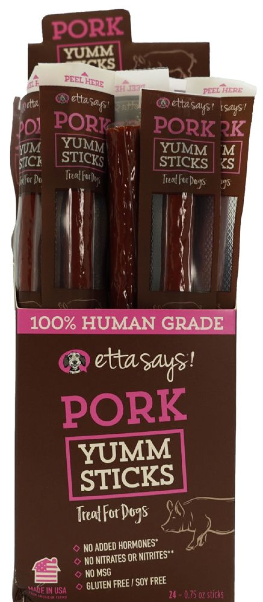 Treats Etta Says!® | Etta Says Pork Yumm Sticks - 24 Per Display Box