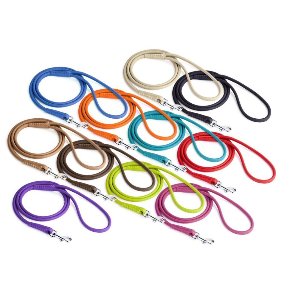 Collars, Leads & Accessories Dogline | Dogline Soft Leather Round Lead