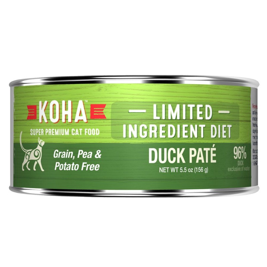 For Cats & Other Critters KOHA Super Premium Pet Food | Koha Duck Pate Wet Cat Food - 5.5 Oz Cans - Limited Ingredient Diet