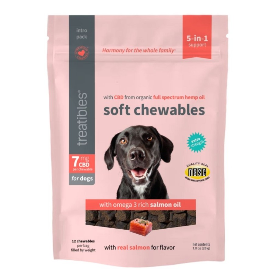 Treats Treatibles | Intro Pack - Soft Chewables Extra Strength With Salmon Oil 7 Mg Cbd For Dogs