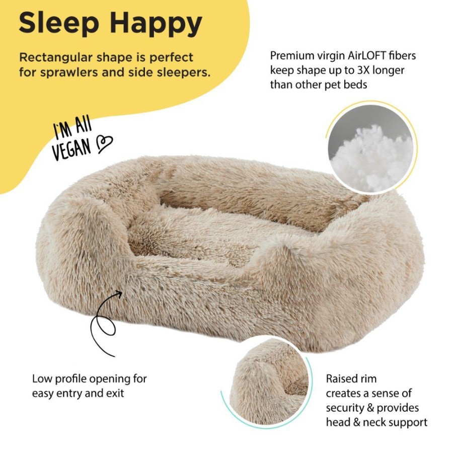 Beds, Crates, Etc. Best Friends By Sheri | Soothe & Snooze Lounge Shag Dog Bed, Taupe