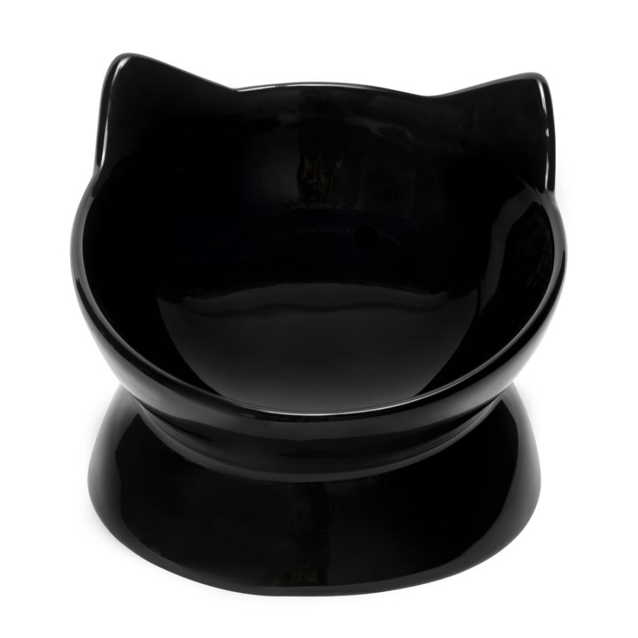 Bowls & Feeding Supplies Park Life Designs | Oscar Tilt Cat Dish Black