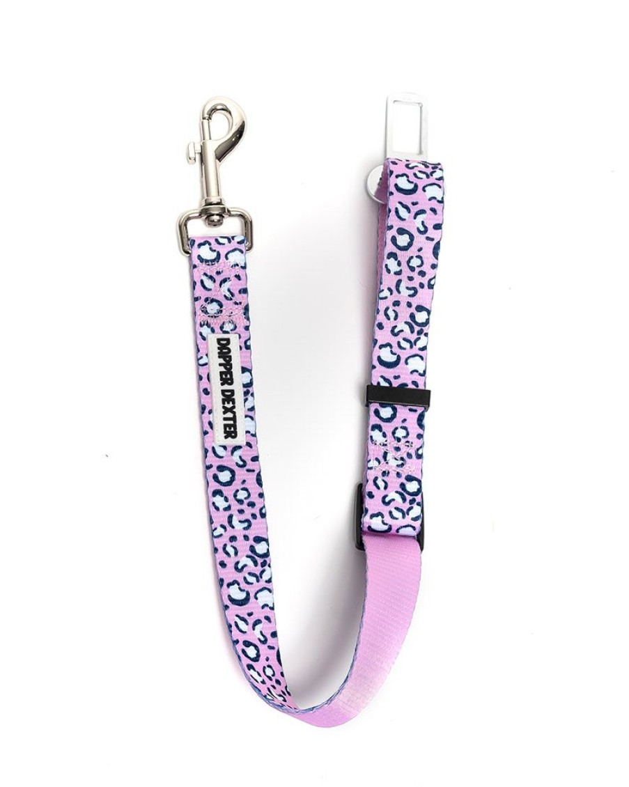 Travel DAPPER DEXTER | Pink Animal Print - Dog Seat Belt Restraint