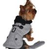 Pet Apparel Doggie Design, Inc. | Designer Grey Herringbone Dog Harness Coat With Matching Leash