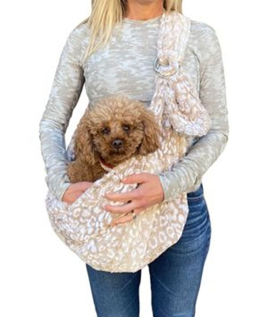 Totes & Carriers Dog Squad | Adjustable Furbaby Sling Bag, Ocelot Cappuccino