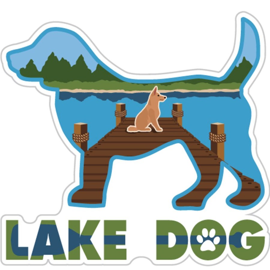 For The Home dog speak | Lake Dog - 3" Sticker