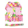 Harnesses Doggie Design, Inc. | Cool Mesh Dog Harness With Leash - Pink Hawaiian Floral