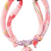 For Cats & Other Critters Necoichi | Chirimen Cat Collar With Clover Bell (Pastel Pink)