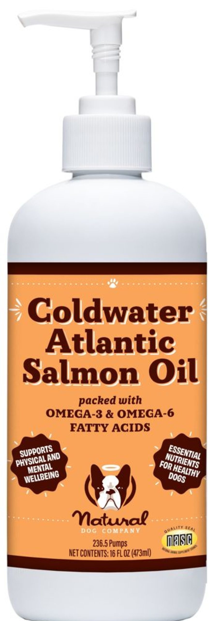 Pet Food Natural Dog Company | Coldwater Atlantic Salmon Oil - 16 Oz. (Case Of 4)