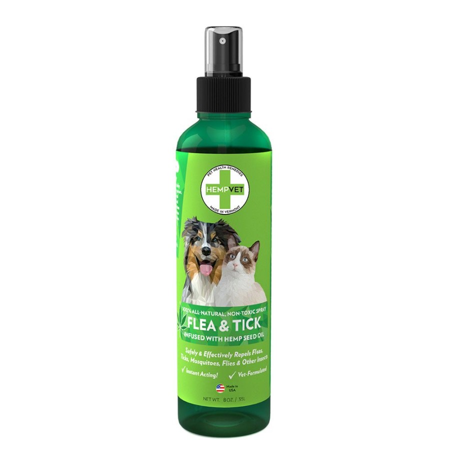 Grooming & Shampoos HEMPVET Pet Health Remedies | Flea & Tick Spray With Infused Hemp Oil (8Oz)