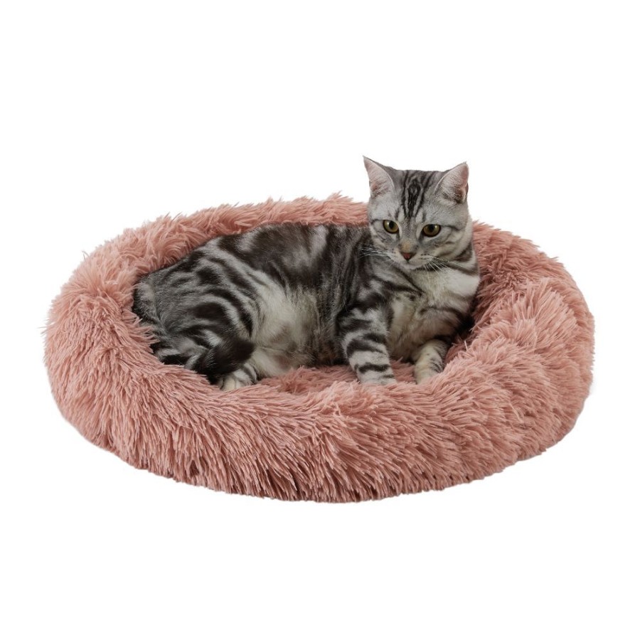 For Cats & Other Critters Best Friends By Sheri | Calming Oval Cat Bed, Dusty Rose, 21X19