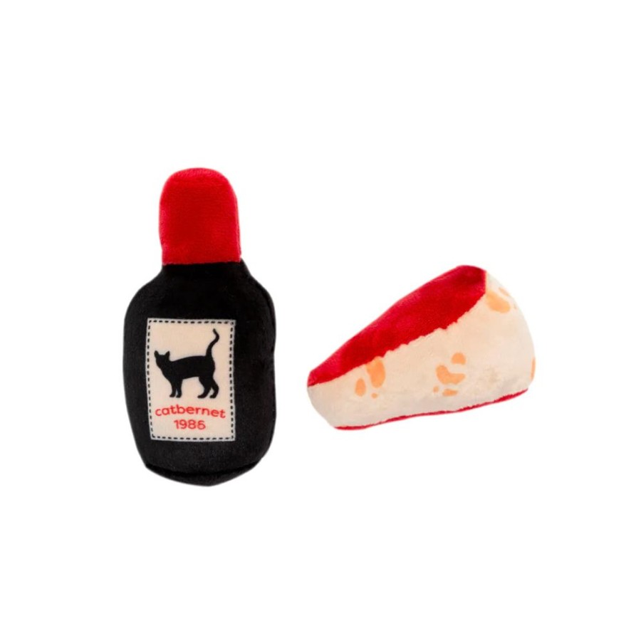 For Cats & Other Critters Pearhead™ | Pearhead Wine And Cheese Cat Toy Set 2Pc