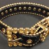 Collars, Leads & Accessories Canine Brands | Bling Dog Collar - Black W/Gold Stones