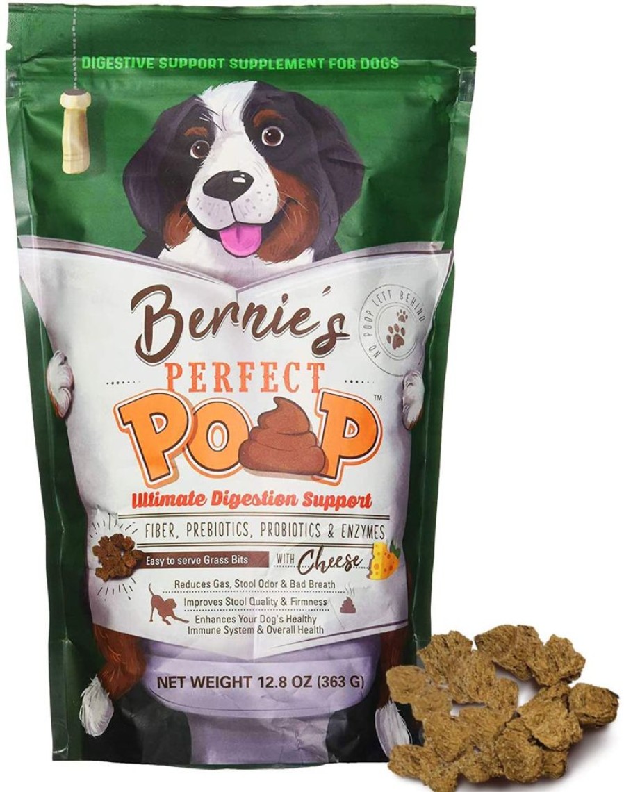 Health & Safety Bernie's Perfect Poop | Bernie'S Perfect Poop Digestion & General Health Supplement For Dogs: Fiber, Prebiotics, Probiotics & Enzymes Relieve Digestive Conditions, Optimize Stool, And Improve Health