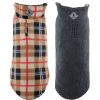 Pet Apparel The Worthy Dog | Tan Plaid Fargo Fleece Reversible Jacket