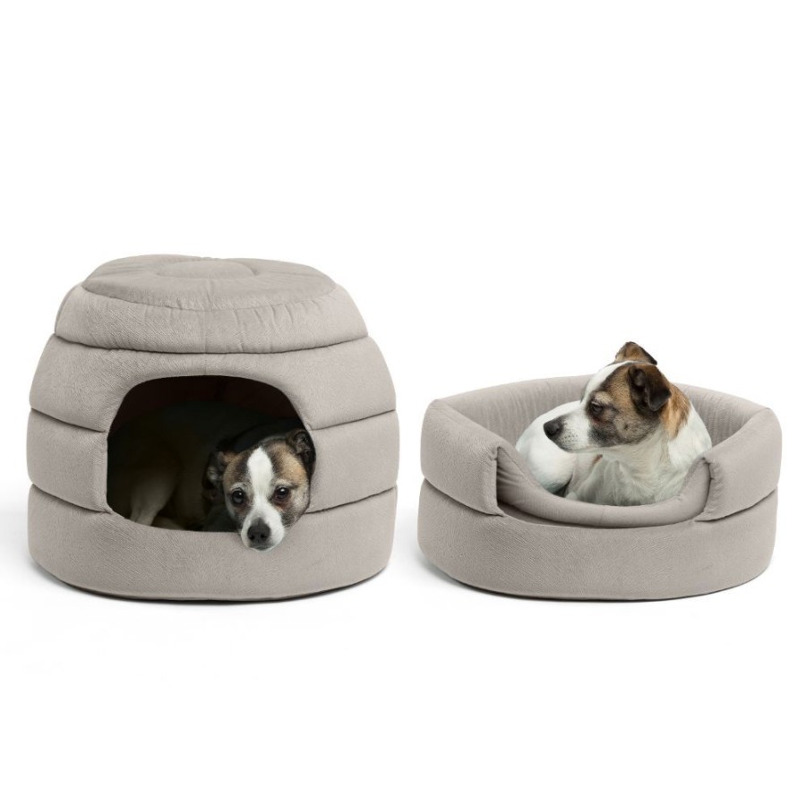 Beds, Crates, Etc. Best Friends By Sheri | 2-In-1 Honeycomb Ilan Hut Cuddler Cat And Dog Bed, Grey, Standard