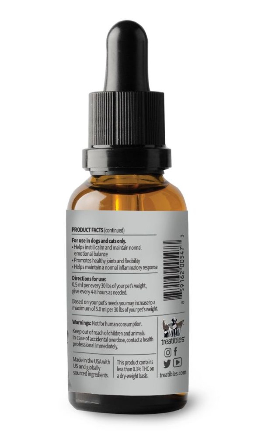 Health & Safety Treatibles | Oil Dropper 250 Mg Cbd For Dogs And Cats