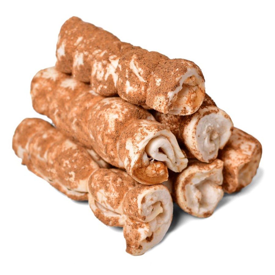 Treats SuperCan Bullysticks | 12" Cheek Rolls - Liver Dusted