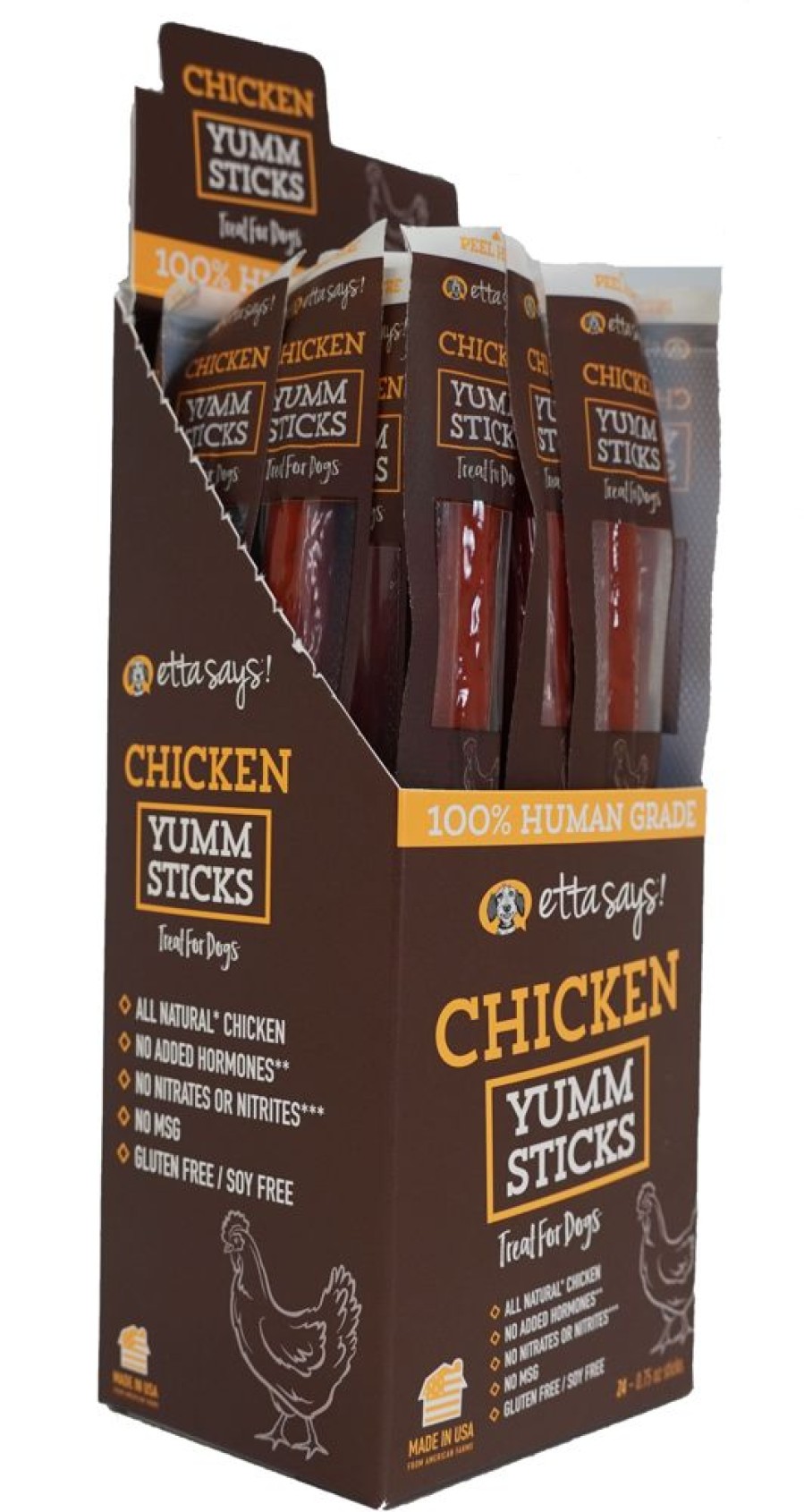 Treats Etta Says!® | Etta Says Chicken Yumm Sticks - 24 Per Display Box