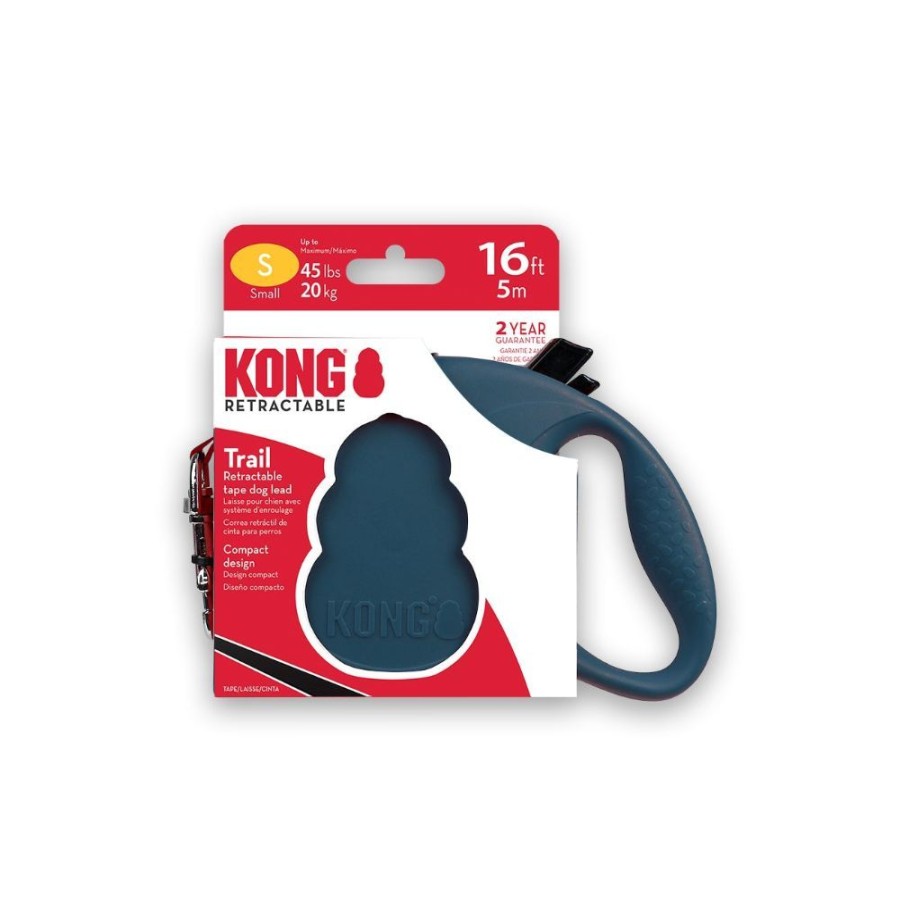 Collars, Leads & Accessories KONG® Leashes | Kong Retractable Leash Trail Blue - 3 Sizes