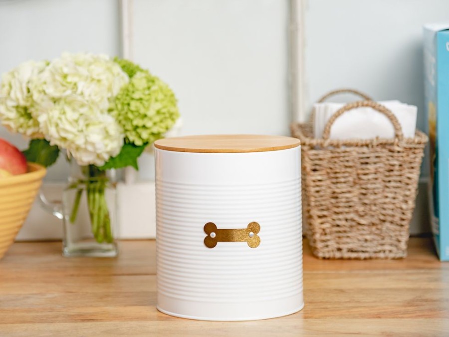 Bowls & Feeding Supplies Park Life Designs | Hector White Treat Canister