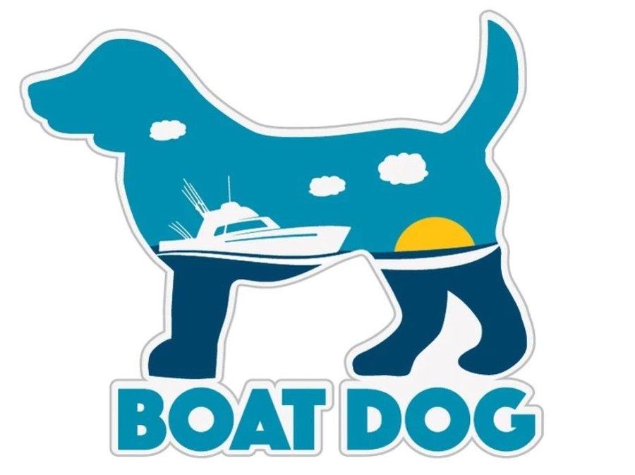 For The Home dog speak | Boat Dog - 3" Sticker