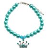 Collars, Leads & Accessories Dog Squad | Princess Crown Pearl Necklace, Turquoise