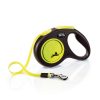 Collars, Leads & Accessories Flexi Retractable Leads | Flexi Classic Retractible Neon Reflective Tape Leash Black/Neon Yellow, 1Ea/Md, 16 Ft