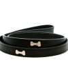 Collars, Leads & Accessories Vanderpump Pets | Vp Pets Designer Diamond And Bone Leatherette Leash - Black