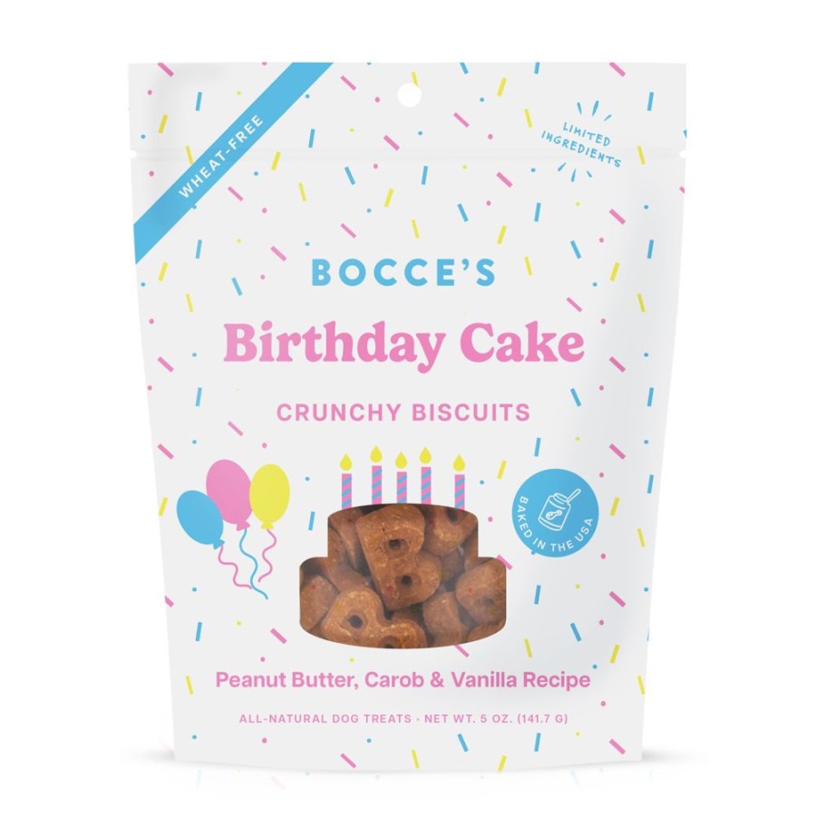 Treats Bocce's Bakery | Bocce'S Bakery Birthday Cake Biscuit Dog Treats 5Oz