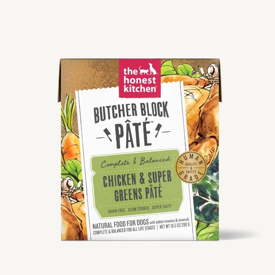 Pet Food The Honest Kitchen | Butcher Block Pate - Chicken & Super Greens (6 X 10.5 Oz Boxes)