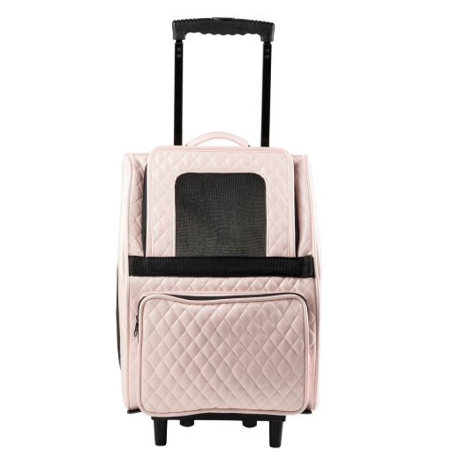 Totes & Carriers PETOTE® | Rio Pink Quilted Rolling Carrier 3 In 1 Carrier! Airline Approved Carrier, Back Pack, And Car Seat!!