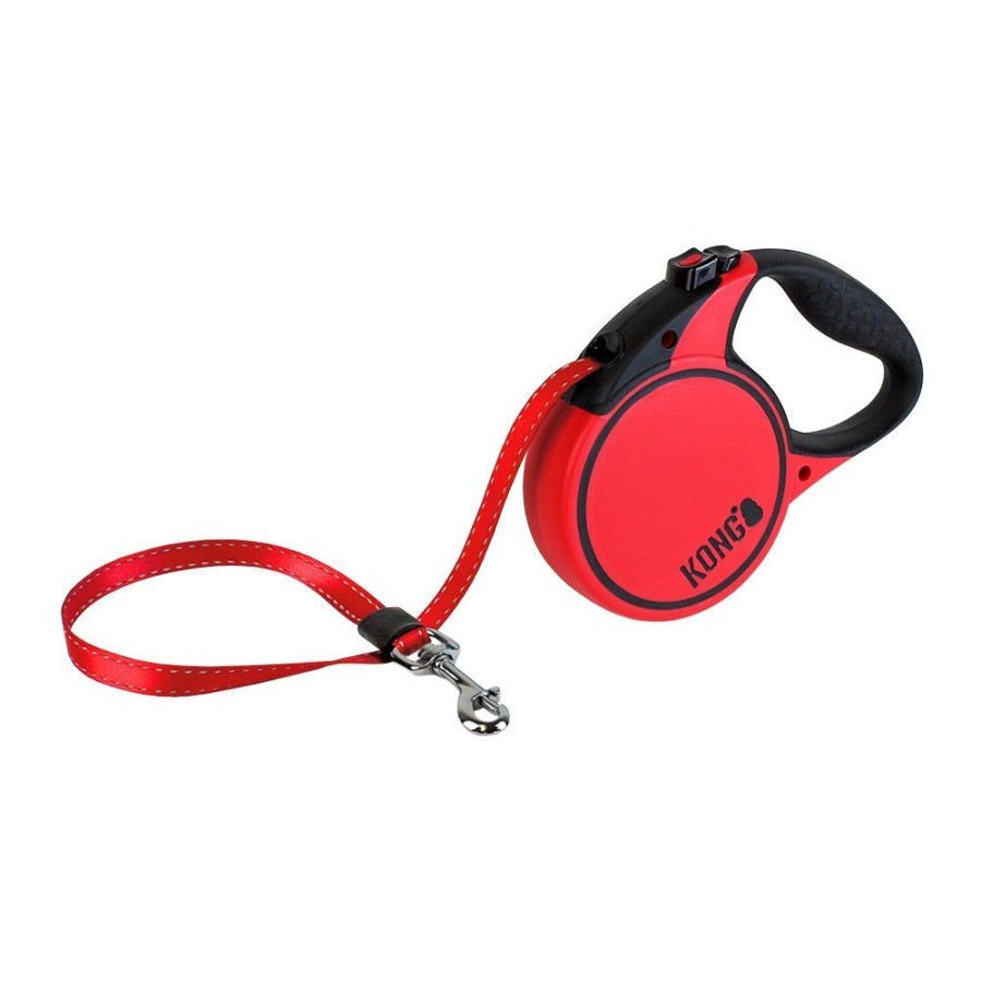 Collars, Leads & Accessories KONG® Leashes | Kong Retractable Leash Terrain Red - 4 Sizes