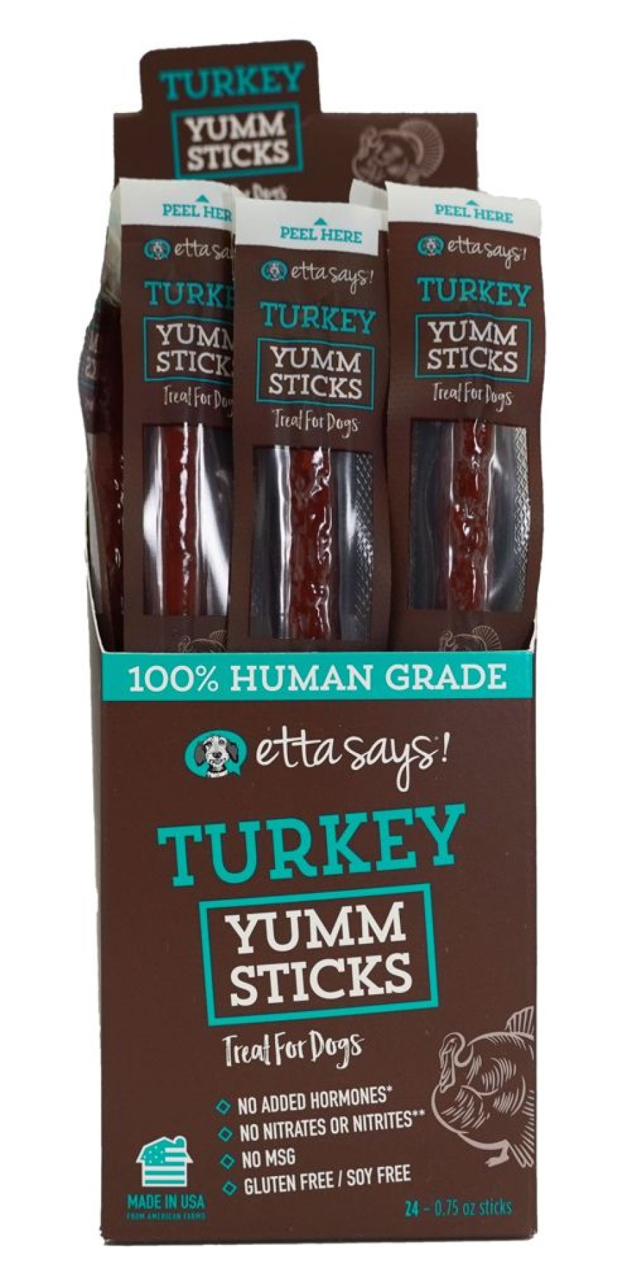 Treats Etta Says!® | Etta Says Turkey Yumm Sticks - 24 Per Display Box