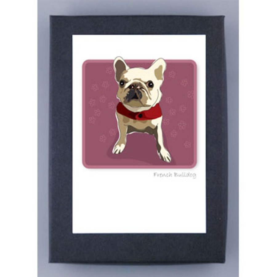 Special Occasion & Holiday Paper Russells | French Bulldog, White - Grrreen Boxed Note Cards