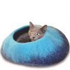 Beds, Crates, Etc. Dharma Dog Karma Cat® | Wool Pet Cave, Ombre, Navy/Turquoise