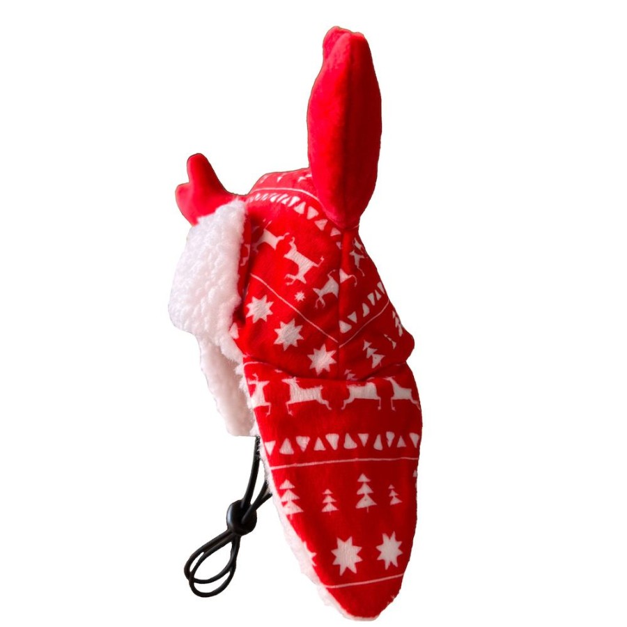 Special Occasion & Holiday Huxley & Kent® | Red Fairisle Antler Hat With Snugfit®