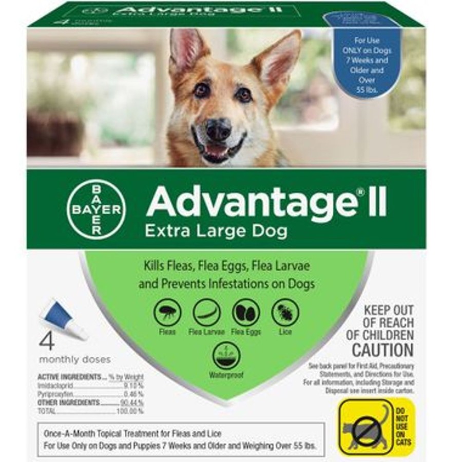 Grooming & Shampoos Bayer | Advantage Ii Flea Control Extra Large Dog (Over 55 Lbs.) - 4 Month