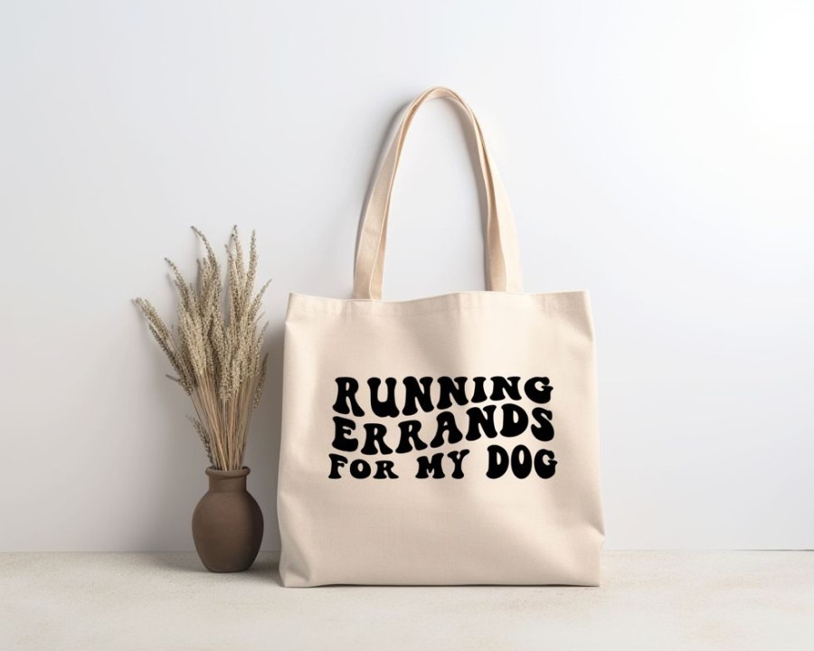 Stuff For Humans Paisley Paw Designs | Tote Bag | Canvas Tote | Lightweight 6 Oz Canvas | Running Errands For My Dog