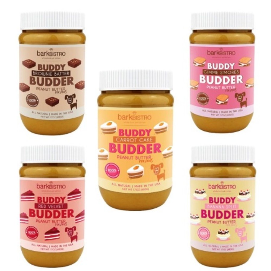 Treats Bark Bistro | Dog Peanut Butter - Mix 'N Match Buddy Budder Dessert Flavors | 17Oz